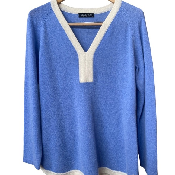 Claudia Michole Cashmere Classic V-Neck Pullover LG - Picture 7 of 12